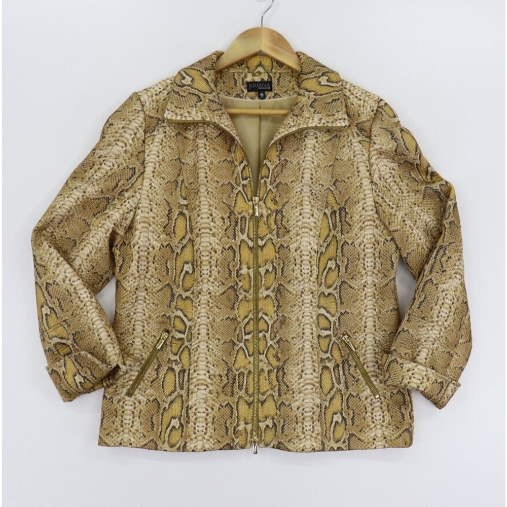 Juliana Collezione Sz 10 Jacket Python Snake Prin… - image 1